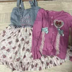 Earth Magic スカート130cm ピンク カーディガン120cm 2点