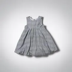 バルーン　ワンピース 110cm グレー系チェック