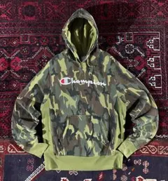 champion リバースウィーブ プルオーバー パーカー カモフラ L