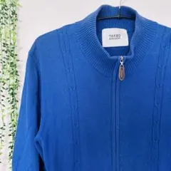 【美品】メンズ タケオキクチ ワールド 綿 毛 2 牛革 セーター ニット 完売のサムネイル