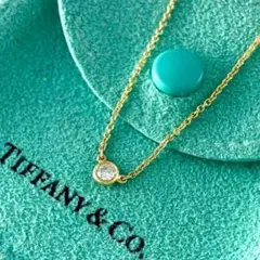 極美品✨ ティファニー ネックレス バイザヤード ゴールド 0.2ct 