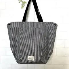 トートバッグ　大きめ　2way コットンヒッコリー