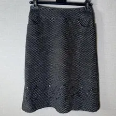 【fre's c'ute】ウール混ツイード スパンコール 膝丈スカート(38)