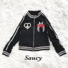 サウジー/スウェットブルゾン/羽根×ロゴ/コットン/120cm