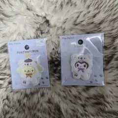 セリア　サンリオ　ふわふわスノーパイルワッペン