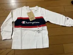Champion 長袖カットソー 110サイズ ホワイト/ネイビー/レッド