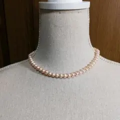 パールネックレス　淡水パール　ピンク　刻印なし