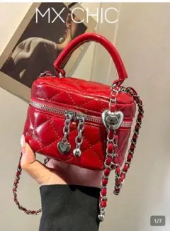 キルティング チェーン ミニショルダーバッグ レッドのサムネイル