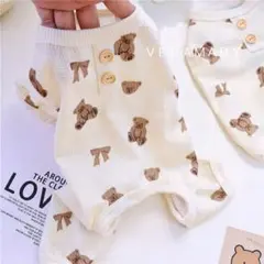 【新品】可愛い♡ベアロンパース　犬服　ドッグウェア　つなぎ　S M Lサイズ