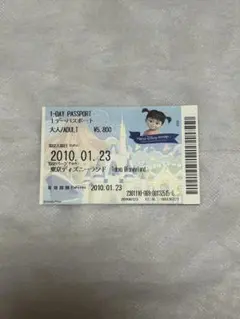 【使用済み】東京ディズニーランド 1デーパスポート 2010年1月23日 レア