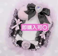 硬質ケース レースデコ トレカケースデコ ピンク ブラック 猫 うさぎ ティアラ