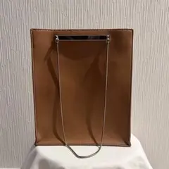 ロペ　マドモアゼル　スクエアチェーンバッグ　ショルダーバッグ　ブラウン