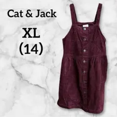 Cat&Jack【XL（14）】ジャンバースカート バーガンディ コーデュロイ