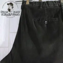 人気 ハガー コーデュロイパンツ W40 グリーン オーバーサイズ 細畝 古着
