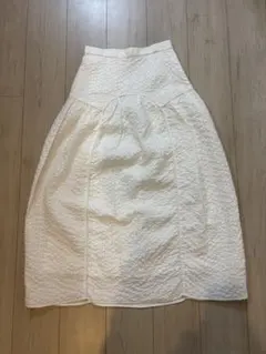 ADAM ET ROPE ホワイト キルティング フレアスカート ♪