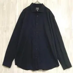 エイチアンドエム　レギュラーフィットシャツ　えり絞り加工　黒　L