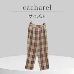 ★美品★ cacharel キャシャレル チェック ポケット付 麻100