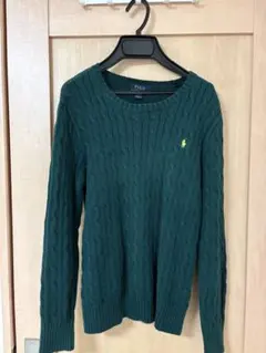 POLO RALPH LAUREN ケーブルニット グリーン 緑 ニット L