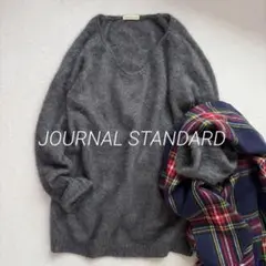 美品 ジャーナルスタンダード ラクーン ファーヤーンVネックニット ゆったり