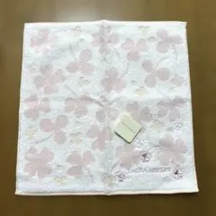 ローラアシュレイ タオルハンカチ クローバー柄　ピンク