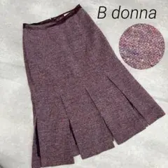 美品❣ビドンナ　メランジ　膝丈　タイト　フレア　スカート　紫　ピンク　個性派のサムネイル