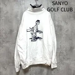 ヴィンテージ✨タートルネックスウェットトレーナー デカプリント 白 薄手ゆったり