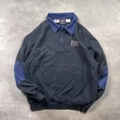 USA製 HEROESINC ハーフジップ　企業ロゴ　紺フェード【AD64】