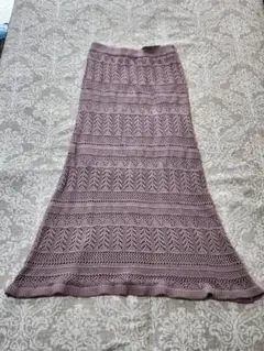 【購入前に連絡願います】ASKNOWAS PINKY 透かし編みニットスカートS