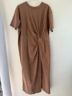 OPAQUE.CLIPツイストデザイン 綿100％半袖ワンピース 38/M