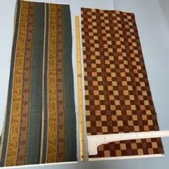 2枚セット☆レトロエジプト風模様とストライプチェック