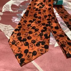 メンズミッキーマウスネクタイ(オレンジ)