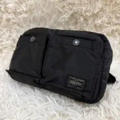 【美品】PORTER ポーター タンカー ショルダー ウエストポーチ ブラック