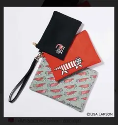 新品未使用　LISA LARSON ねこのマイキー 3連ポーチ