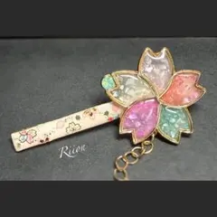 no1209 ・✿5カラーサクラハンドメイドバッグキークリップ・✿①