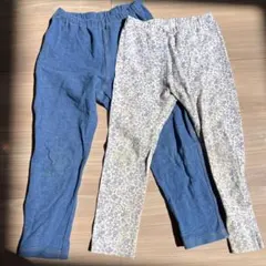 ユニクロ　レギンス　110 無印　花柄