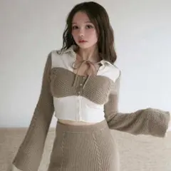 andmary Luna angora set up mocha トップスのみ - メルカリ