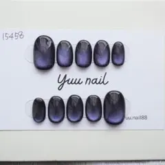 ネイルチップ　マグネットネイル　ワンカラー　ネイビー　紫　推し活　シンプル