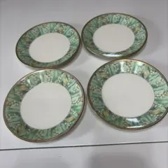 値下げ‼️廃盤　NARUMI ナルミ すずらん柄 プレート 4枚セット 金彩 陶器
