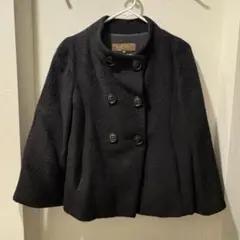 トゥモローランド　ボールジィ ノーカラー アルパカ混 ショートコート　黒