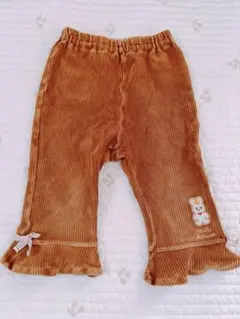⭐︎MIKIHOUSE⭐︎コーデュロイ⭐︎ブラウン⭐︎裾リボン&フリルパンツ⭐︎80cm⭐︎