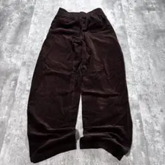 GU コーデュロイ イージーシェフパンツ ブラウン ワイド M