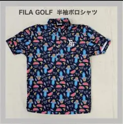 FILA GOLF 半袖ポロシャツ 総柄 ネイビーのサムネイル