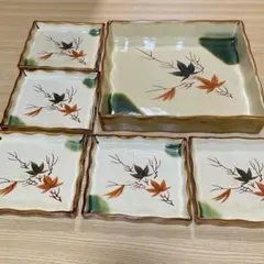 お皿 平皿 和柄 紅葉 四角 おしゃれ まとめ売り5点 - メルカリ