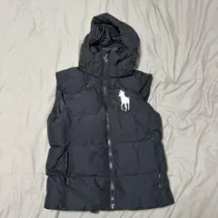 Polo Ralph Lauren フード付きダウンベスト　ネイビー