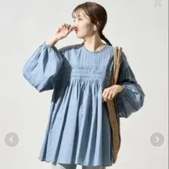 FREAK'S STOREインド ピンタック ギャザー ロングスリーブ ブラウスのサムネイル