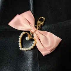 スマホストラップ ハート型 ピンクリボン