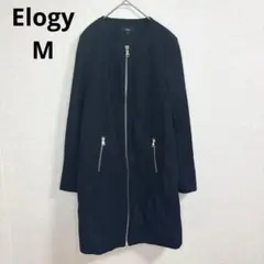 【Elogy】ジャンパー ロングコート 綺麗め カジュアル ブラック M