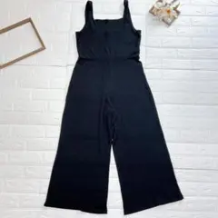 GAP ギャップ リブサロペット ブラック オールインワン Lサイズ 快適素材のサムネイル