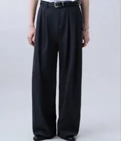 CS】Cross tuck drape slacks (charcoal) - メルカリ