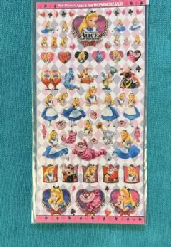 520.昔のディズニー シール 不思議の国のアリス チシャ猫 マッドハッター